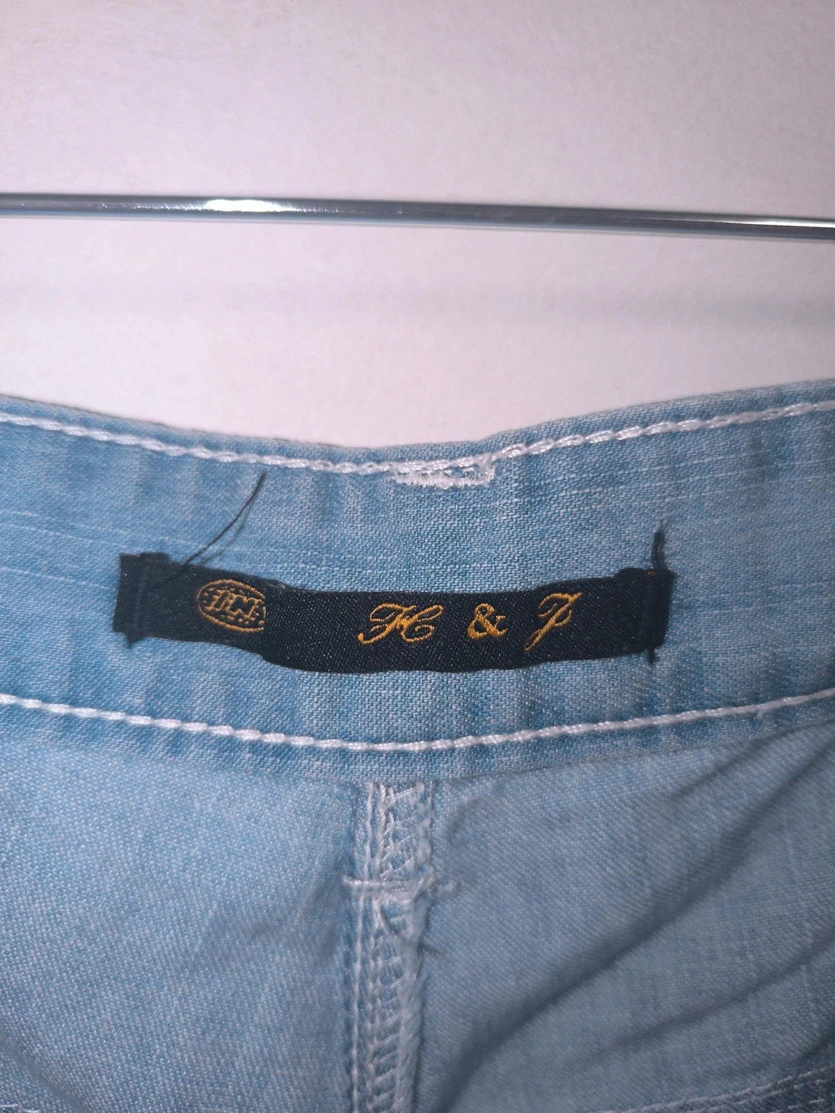 Men's H&J light blue denim cargo shorts size T44 FR (tag 34) – photo 3